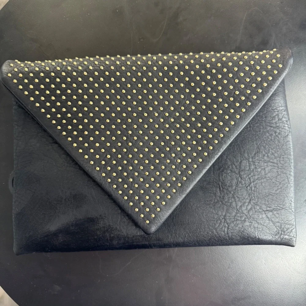NWOT Urban Expressions Studded Vegan Leather Clutch Evening Bag Party